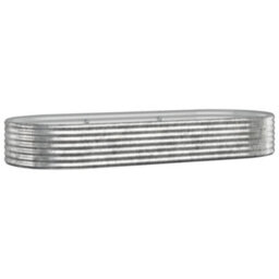Berkfield Durable Garden Planter Powder-Coated Steel 249X100X36 Cm Silver