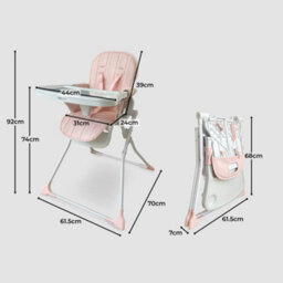 My Babiie Mbhc2 Compact Folding Highchair - Pink - thumbnail 7