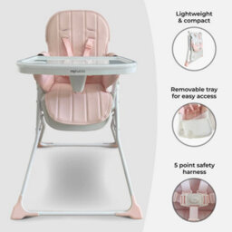 My Babiie Mbhc2 Compact Folding Highchair - Pink - thumbnail 3