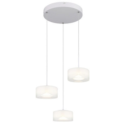 Luminosa Lighting Luminosa Belinda Cluster Pendant Ceiling Light White Matt Opal Glass Shade 3X Led 4000K - image 1