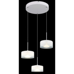 Luminosa Lighting Luminosa Belinda Cluster Pendant Ceiling Light White Matt Opal Glass Shade 3X Led 4000K - thumbnail 4