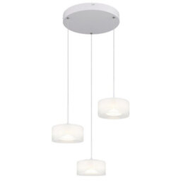 Luminosa Lighting Luminosa Belinda Cluster Pendant Ceiling Light White Matt Opal Glass Shade 3X Led 4000K