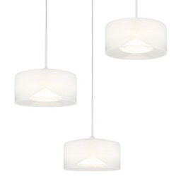 Luminosa Lighting Luminosa Belinda Cluster Pendant Ceiling Light White Matt Opal Glass Shade 3X Led 4000K - thumbnail 3
