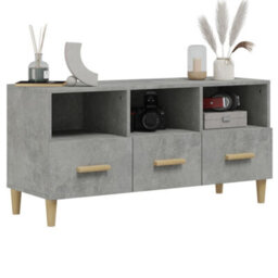 Berkfield Modern Tv Cabinet Concrete Grey 102X36X50 Cm Engineered Wood - thumbnail 4