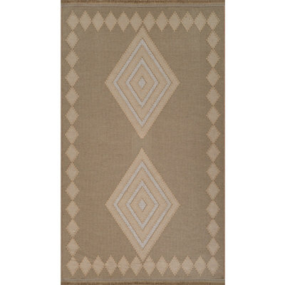Livabliss Mystery-Washable Tan Beige Ivory Modern Living Dining Jute Rug 79 X 152 Cm Easy Care, Non Shedding - image 1