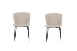 Set Of 2 Modesto Beige Boucle Dining Chairs  - D54Xw48Xh80Cm, Seat Height 48Cm - thumbnail 2
