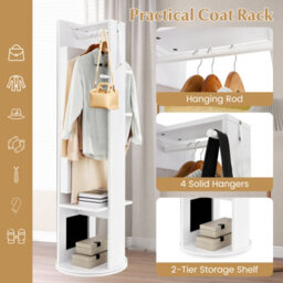 Costway 360 Swivel Jewelry Cabinet Armoire Freestanding Full Length Mirror - thumbnail 5