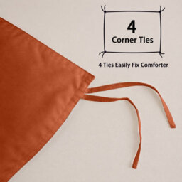 Oxford Homeware Plain Rust Single Duvet Cover With Pillowcase, 3 Piece Set, Soft & Easy Care, Duvet Covers Bedding Sets - thumbnail 6