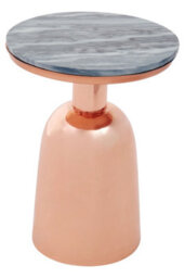 Orsina Black Marble Top Copper Base Side Table, Contemporary End Table In Bottleneck Design, Sturdy Iron Base - thumbnail 2