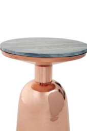Orsina Black Marble Top Copper Base Side Table, Contemporary End Table In Bottleneck Design, Sturdy Iron Base - thumbnail 3