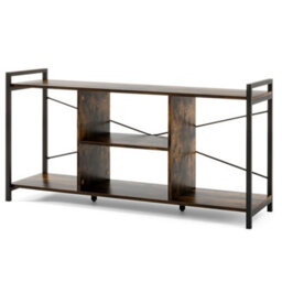3-Tier Media Console Table Tv Stand For 55 Tvs-Brown - thumbnail 1