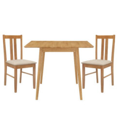 Hallowood Furniture Ledbury Light Oak Drop Leaf Dining Table With 2 Aston Chairs - thumbnail 8