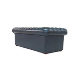 Chesterfield 3 Seater Antique Blue Real Leather Sofa Bespoke In Classic Style - thumbnail 8