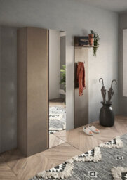 FurniComp LTD Furnicomp Chelsea 2 Door Bronze And Mercure Oak Tall Mirrored Shoe Storage Cupboard Cabinet - thumbnail 4