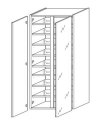 FurniComp LTD Furnicomp Chelsea 2 Door Bronze And Mercure Oak Tall Mirrored Shoe Storage Cupboard Cabinet - thumbnail 5