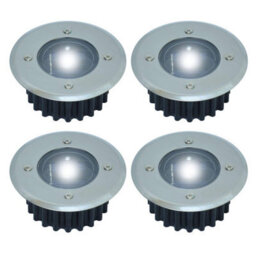 Pack Of 4 Solar Led Round Deck Lights, Waterproof And Cable-Free For Easy Installation - thumbnail 1