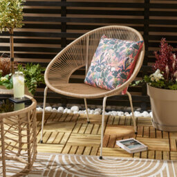 Hosti Beige Rattan Effect Armchair