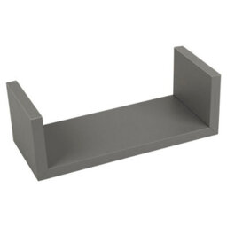 Urbn-Living Urbnliving Height 10Cm Set Of 3 Grey U-Shaped Floating Wooden Wall Mounting Shelves Display Unit For Books And Storage - thumbnail 9