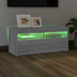 Vidaxl Tv Cabinet With Led Lights Grey Sonoma 90X35X40 Cm - thumbnail 4