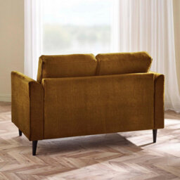 Furniturebox Uk Logan Amber Orange Fabric 2 Seater Sofa - thumbnail 3