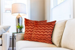 Waves Cushion Cover In Terracotta - thumbnail 2