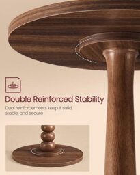 Vasagle Round Side Table, Small Drink End Table For Small Spaces, Accent Nightstand, Solid Wood Leg, Mid-Century Modern - thumbnail 2