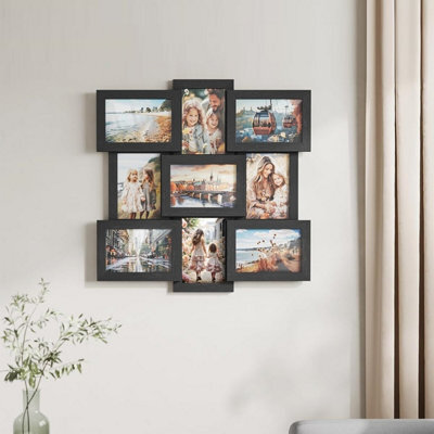 Songmics 9-Frame Photo Collage, Wall Display Set For Family Pictures, Memory Frame Collection, Ink Black - image 1