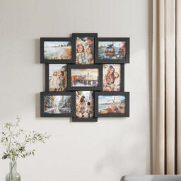 Songmics 9-Frame Photo Collage, Wall Display Set For Family Pictures, Memory Frame Collection, Ink Black - thumbnail 1