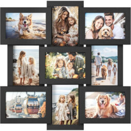 Songmics 9-Frame Photo Collage, Wall Display Set For Family Pictures, Memory Frame Collection, Ink Black - thumbnail 6