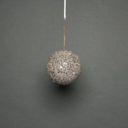 Champagne Glitter Bauble 8Cm 3 Pack - Grey - thumbnail 1