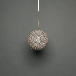Champagne Glitter Bauble 8Cm 3 Pack - Grey - thumbnail 2
