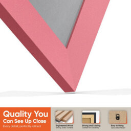 "AK Frames 25X17"" Pink Modern Vinyl Record Frame With Mid Grey Mount For 12 Inch Lp Cover & Disc - Overlapped Design" - thumbnail 3