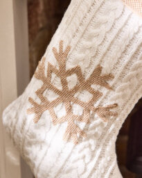 Dibor Cosy Snowflake Christmas Stocking - Large 50 Cm, Rustic Scandi Hygge Cable Knit - thumbnail 3