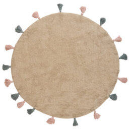 Beliani Kids Rug Kodinhi  Beige 120 Cm Cotton - thumbnail 1