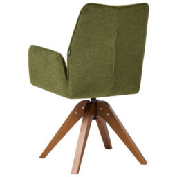 Beliani Dining Chair Swivel Mokena Faux Linen Green - thumbnail 5