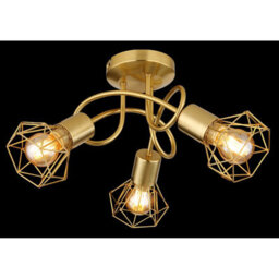 Luminosa Lighting Luminosa Xara I Multi Arm Semi Flush Ceiling Lamp Gold Colors 3X E14 - thumbnail 4