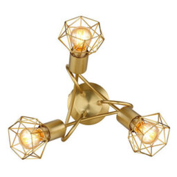 Luminosa Lighting Luminosa Xara I Multi Arm Semi Flush Ceiling Lamp Gold Colors 3X E14 - thumbnail 3