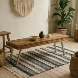 Wyld Haus Los Angeles Reclaimed Wood Dining Bench With Metal Legs - thumbnail 1
