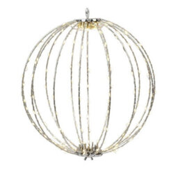 Lumineo Metal Christmas Ball Frame Light Led Sphere Light Ball & Timer Warm White 38Cm - thumbnail 3