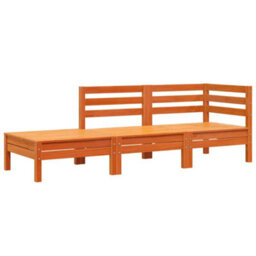 Berkfield Garden Sofa 3-Seater Wax Brown Solid Wood Pine - thumbnail 2
