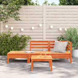 Berkfield Garden Sofa 3-Seater Wax Brown Solid Wood Pine - thumbnail 3