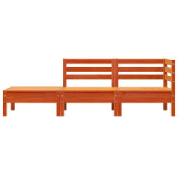 Berkfield Garden Sofa 3-Seater Wax Brown Solid Wood Pine - thumbnail 4