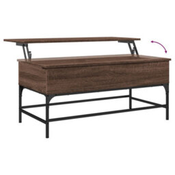 Berkfield Coffee Table Brown Oak 100X50X45 Cm Engineered Wood And Metal - thumbnail 8