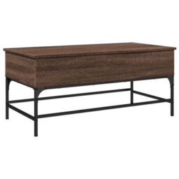 Berkfield Coffee Table Brown Oak 100X50X45 Cm Engineered Wood And Metal - thumbnail 2
