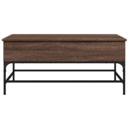Berkfield Coffee Table Brown Oak 100X50X45 Cm Engineered Wood And Metal - thumbnail 5
