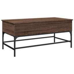 Berkfield Coffee Table Brown Oak 100X50X45 Cm Engineered Wood And Metal - thumbnail 7