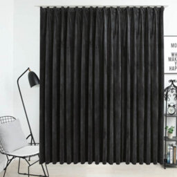 Berkfield Blackout Curtain With Hooks Velvet Anthracite 290X245 Cm - thumbnail 1