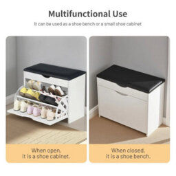 Shoe Rack Bench Shoe Storage Bench With Cushion Shoerack - thumbnail 4