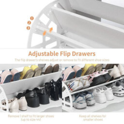 Shoe Rack Bench Shoe Storage Bench With Cushion Shoerack - thumbnail 6