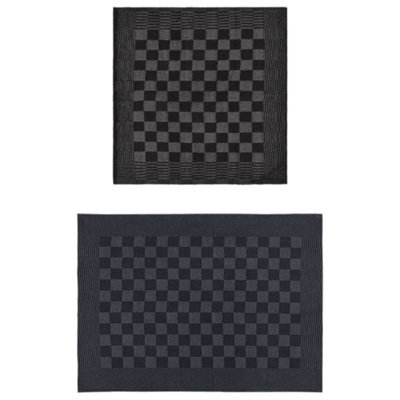 Berkfield Durable 20 Piece Towel Set Black And Grey Cotton